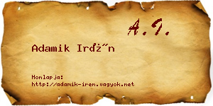 Adamik Irén névjegykártya
